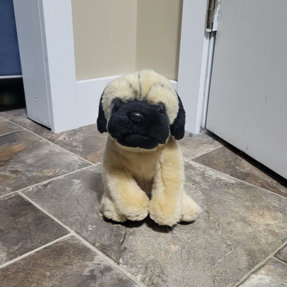 GANZ Webkinz Signature Pug Tan and Black Stuffed Pug Dog